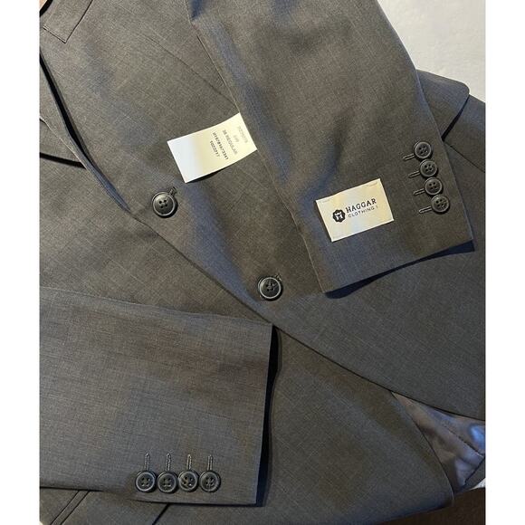New Haggar 38R Travel Gray Blaze Jacket Wrinkle Free Moisture Wicking Comfort - Picture 6 of 16